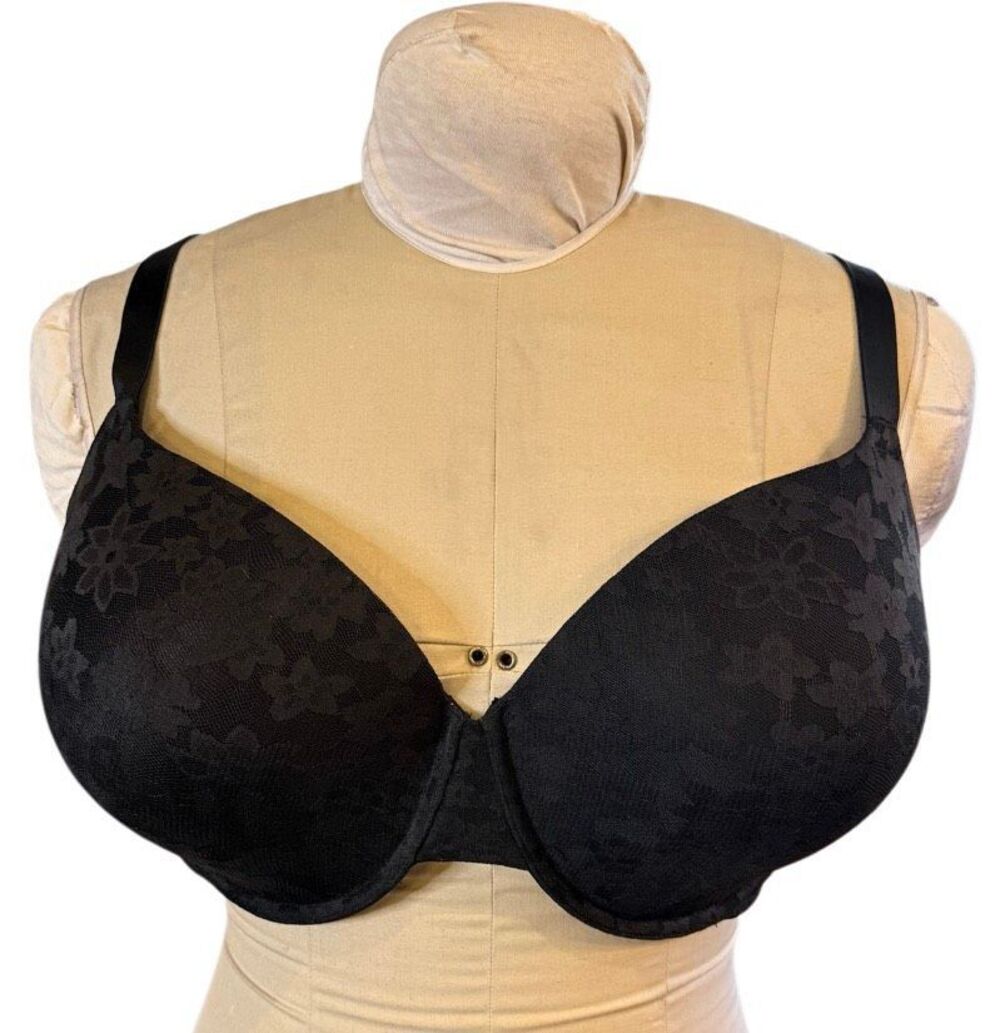 Victoria’s Secret PINK Push Up Bra  Black Lace Plunge Underwire Adjustable 42DDD